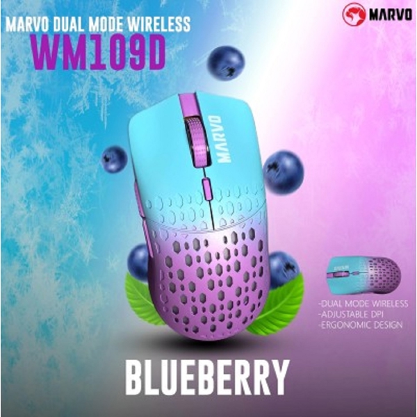 Marvo WM109D PU, Wireless, USB, Mouse, Blue