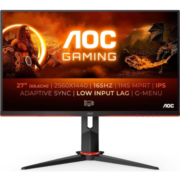 AOC Q27G2S/EU, 27", Monitor, QHD, IPS, HDMI, DP, Black