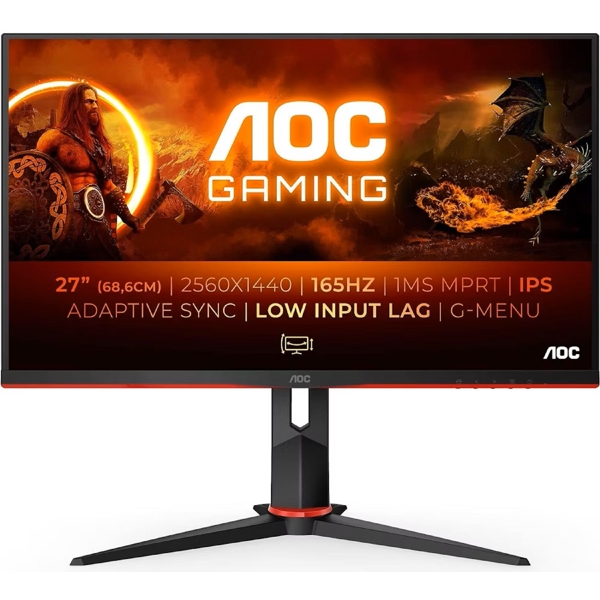 მონიტორი AOC Q27G2S/EU, 27", Monitor, QHD, IPS, HDMI, DP, Black