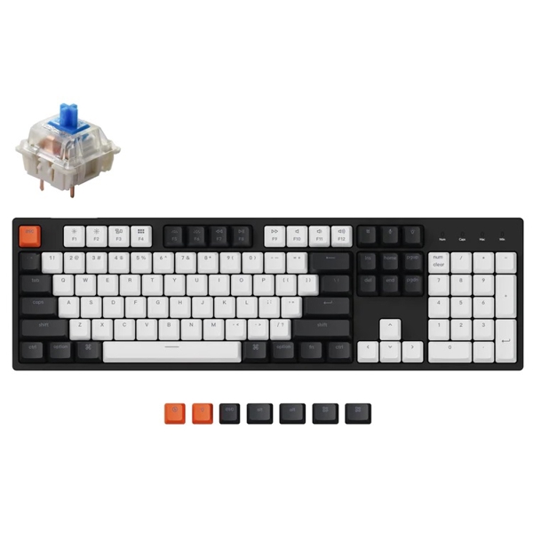 კლავიატურა Keychron C2G2, Gateron G Pro Blue, Wired, USB, Keyboard, Black