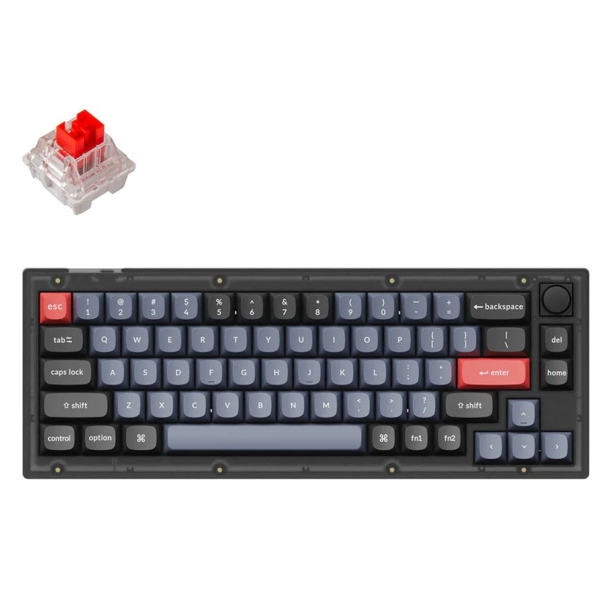 კლავიატურა Keychron V2C3, K Pro Red, Wired, RGB, USB, Keyboard, Black