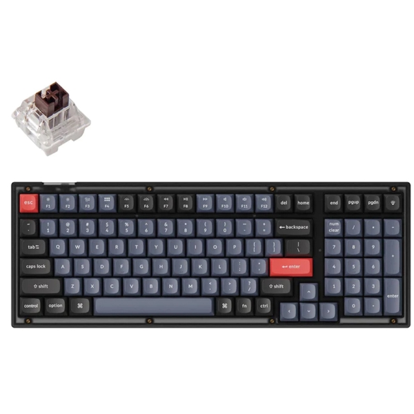 კლავიატურა Keychron V5A3, K Pro Brown, Wired, RGB, USB, Keyboard, Black