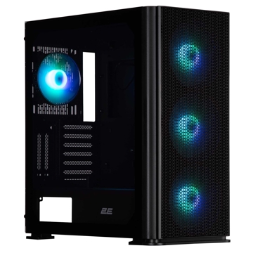 ქეისი 2E 2E-GI01B VERTEX, Computer Case, Large MidT, ATX, E-ATX, Micro-ATX, Mini-ITX, 2xUSB 3.0, Type-C, Black