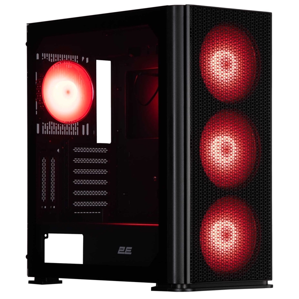 2E 2E-GI01B VERTEX, Computer Case, Large MidT, ATX, E-ATX, Micro-ATX, Mini-ITX, 2xUSB 3.0, Type-C, Black