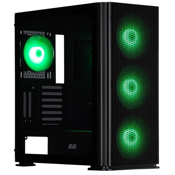 2E 2E-GI01B VERTEX, Computer Case, Large MidT, ATX, E-ATX, Micro-ATX, Mini-ITX, 2xUSB 3.0, Type-C, Black