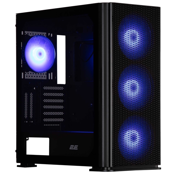 2E 2E-GI01B VERTEX, Computer Case, Large MidT, ATX, E-ATX, Micro-ATX, Mini-ITX, 2xUSB 3.0, Type-C, Black