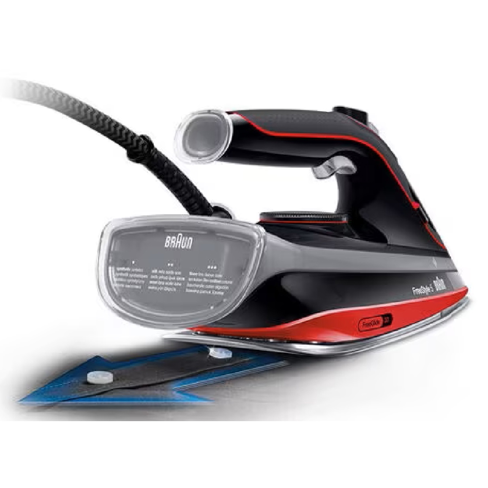 ორთქლის უთო Braun SI5057RD, 2700W, 300ML, Steam Iron, Black/Red