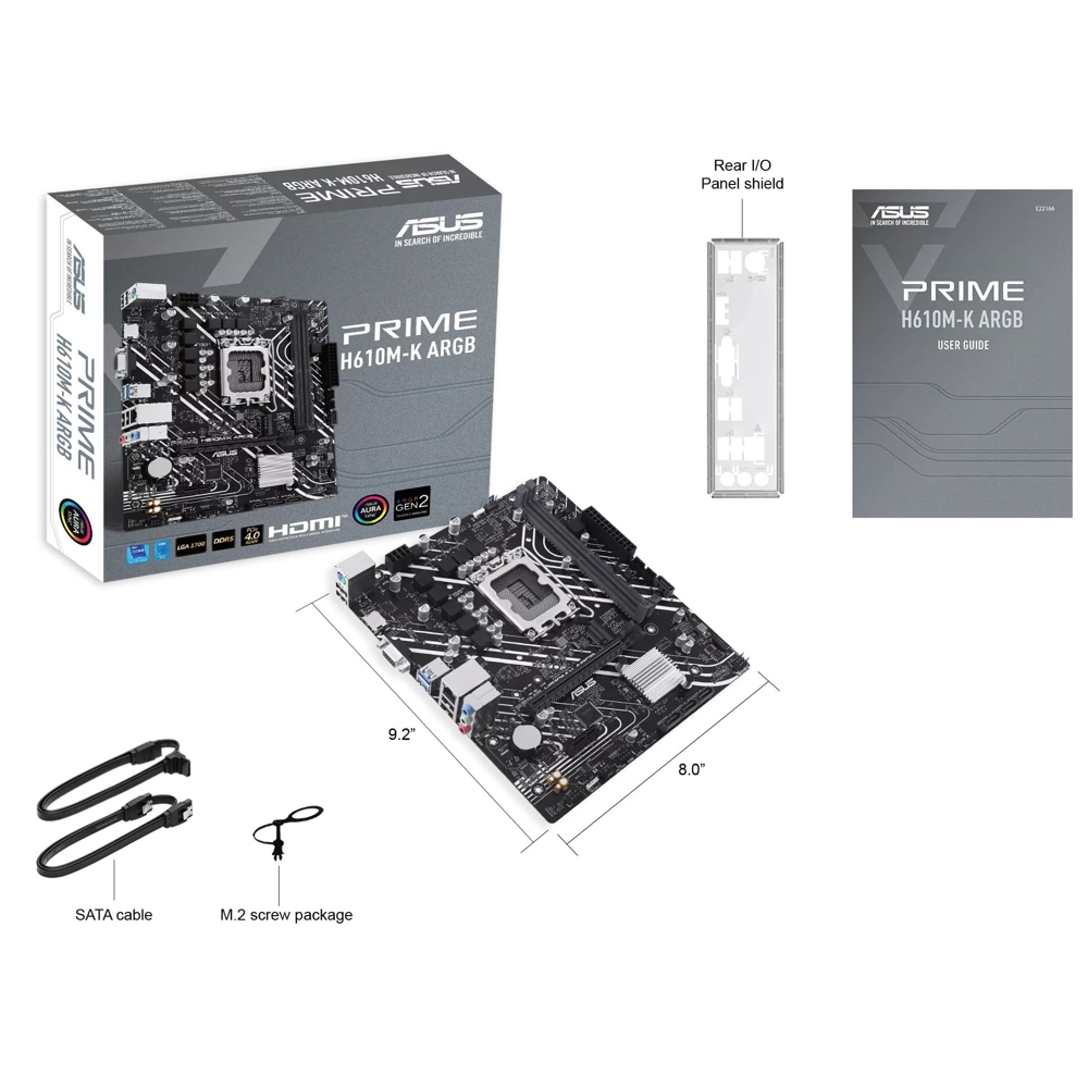 Asus 90MB1G90-M0EAY0 H610M-K ARGB, LGA 1700, DDR5, DIMM, 96GB
