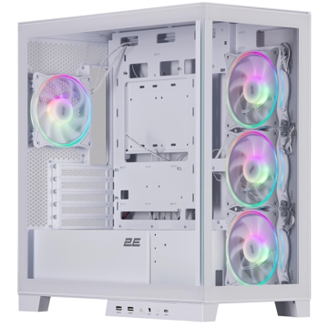 ქეისი 2E 2E-GK701W FANTOM, Computer Case, MiniT, Micro-ATX, mini-ITX, USB 3.0, USB-C, White