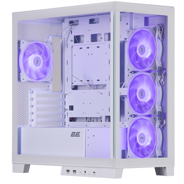 2E 2E-GK701W FANTOM, Computer Case, MiniT, Micro-ATX, mini-ITX, USB 3.0, USB-C, White