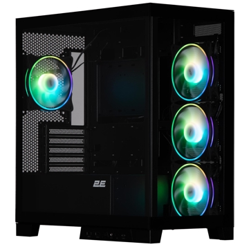 ქეისი 2E 2E-GK701B FANTOM, Computer Case, MiniT, Micro-ATX, mini-ITX, USB 3.0, USB-C, Black