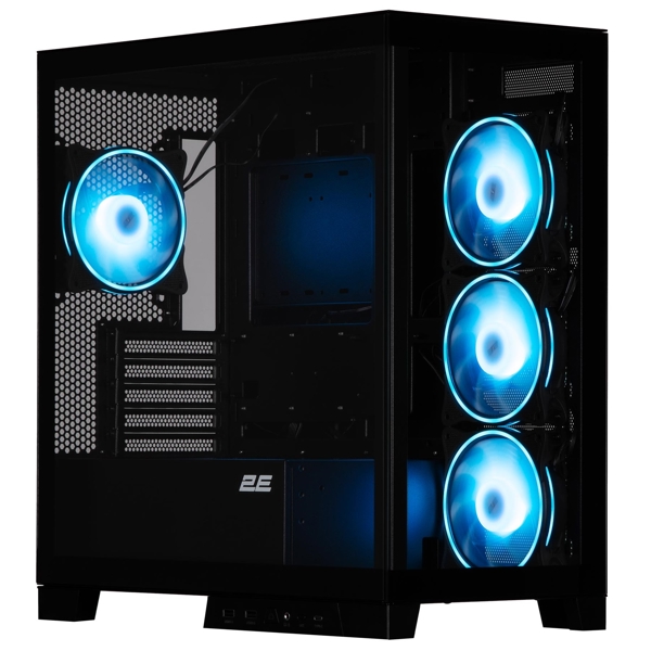 ქეისი 2E 2E-GK701B FANTOM, Computer Case, MiniT, Micro-ATX, mini-ITX, USB 3.0, USB-C, Black