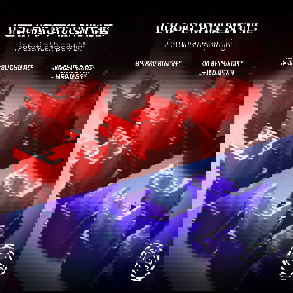 Razer RZ03-03930100-R3M1 Huntsman V2, Wired, RGB, USB, Gaming Keyboard, Black