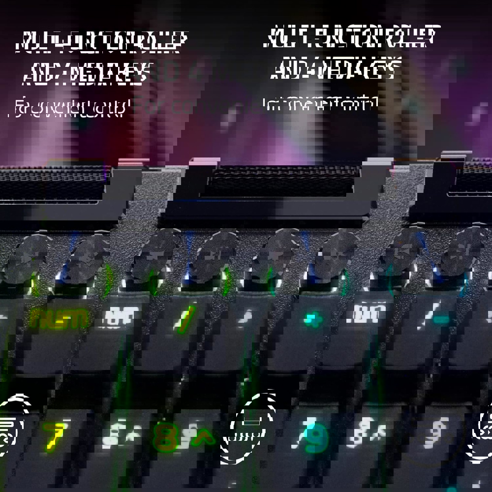 კლავიატურა Razer RZ03-04680100-R3M1 BlackWidow V4 Pro, Wired, RGB, USB-C, Gaming Keyboard, Black