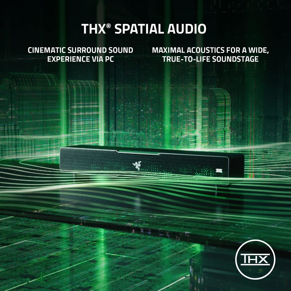საუნდბარი Razer RZ05-03920100-R3G1 Leviathan V2, USB, Bluetooth, PC Gaming Soundbar With Subwoofer, Black