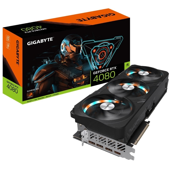 Gigabyte GV-N4080GAMING-16GD, Gaming GeForce RTX4080, 16GB, 256bit, HDMI, DP, Black