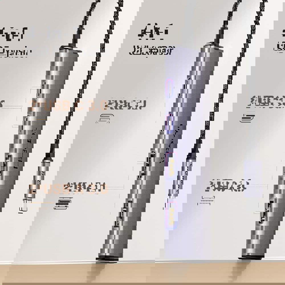 UGREEN CM473 (15395), Type-C, USB, Hub, Grey