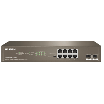 სვიჩი IP-Com G1110P-8-150W, 8Port Gigabit, PoE+ Switch, Curry