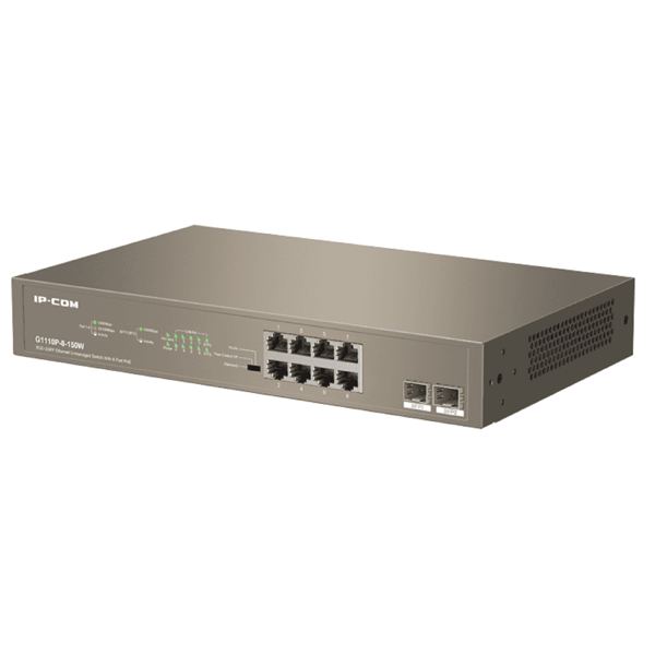 IP-Com G1110P-8-150W, 8Port Gigabit, PoE+ Switch, Curry