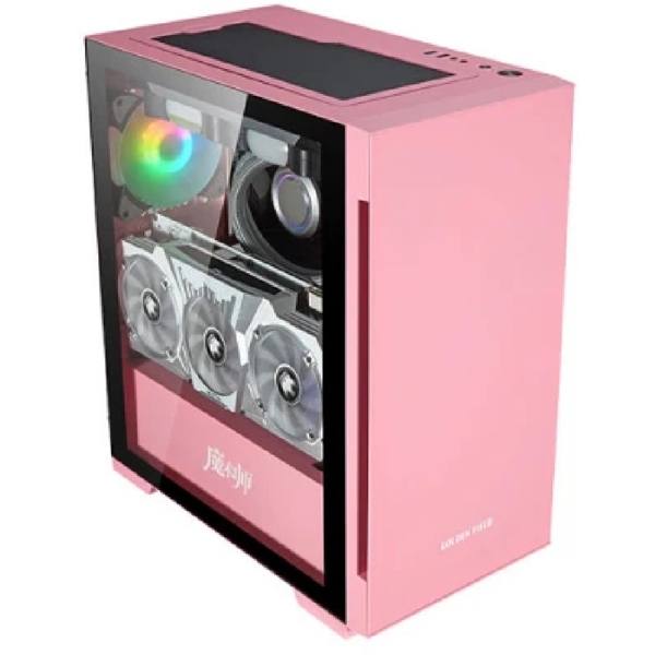 ქეისი Golden Field 1701P, Computer Case, MidT, MicroATX, Mini-ITX, USB 3.0, USB 2.0, 3.5mm, Pink