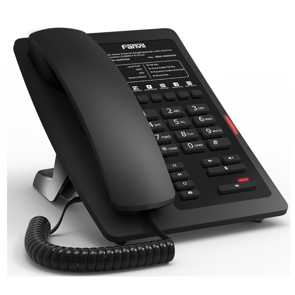 IP ტელეფონი Fanvil H3, Hotel IP Phone, Poe, 1 SIP, Black