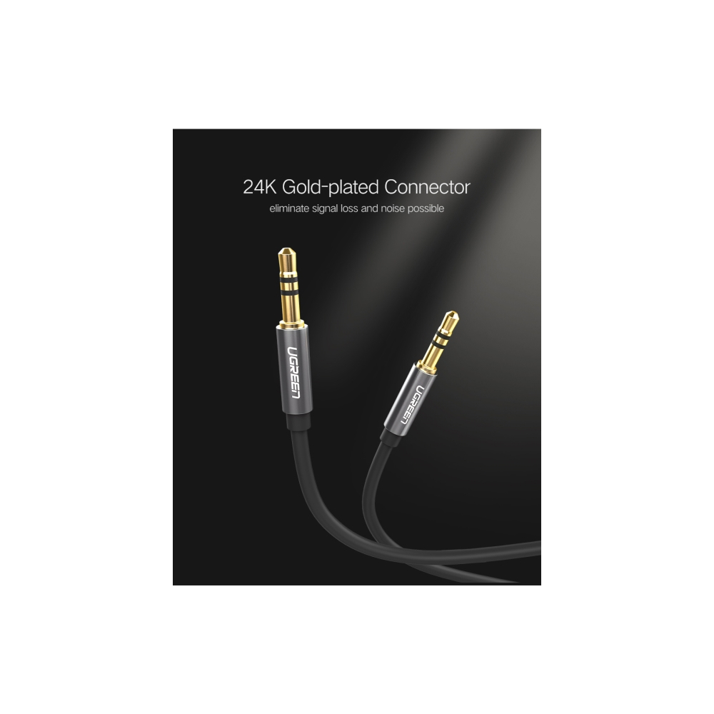 UGREEN AV119 (10733), 3.5mm Male to 3.5mm Male Cable, 1m, Black