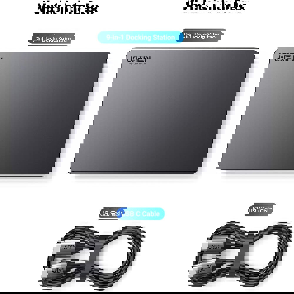 UGREEN CM615 (90912) Revodok Pro 209, Type-C, USB, HDMI, RJ45, DP, PD, Docking Station, Black