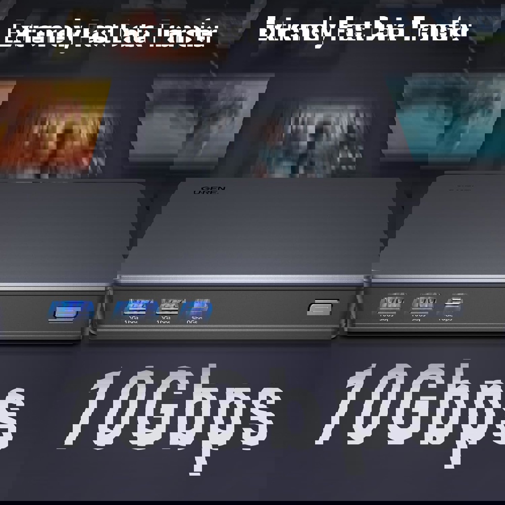 USB-C ჰაბი UGREEN CM615 (90912) Revodok Pro 209, Type-C, USB, HDMI, RJ45, DP, PD, Docking Station, Black