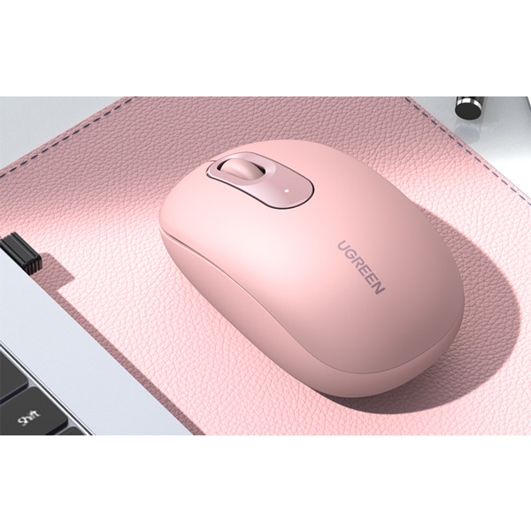 მაუსი UGREEN MU105 (90686), Wireless, USB, Mouse, Cherry Pink