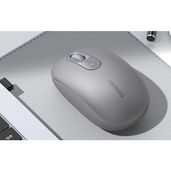 მაუსი UGREEN MU105 (90669), Wireless, USB, Mouse, Moonlight Gray