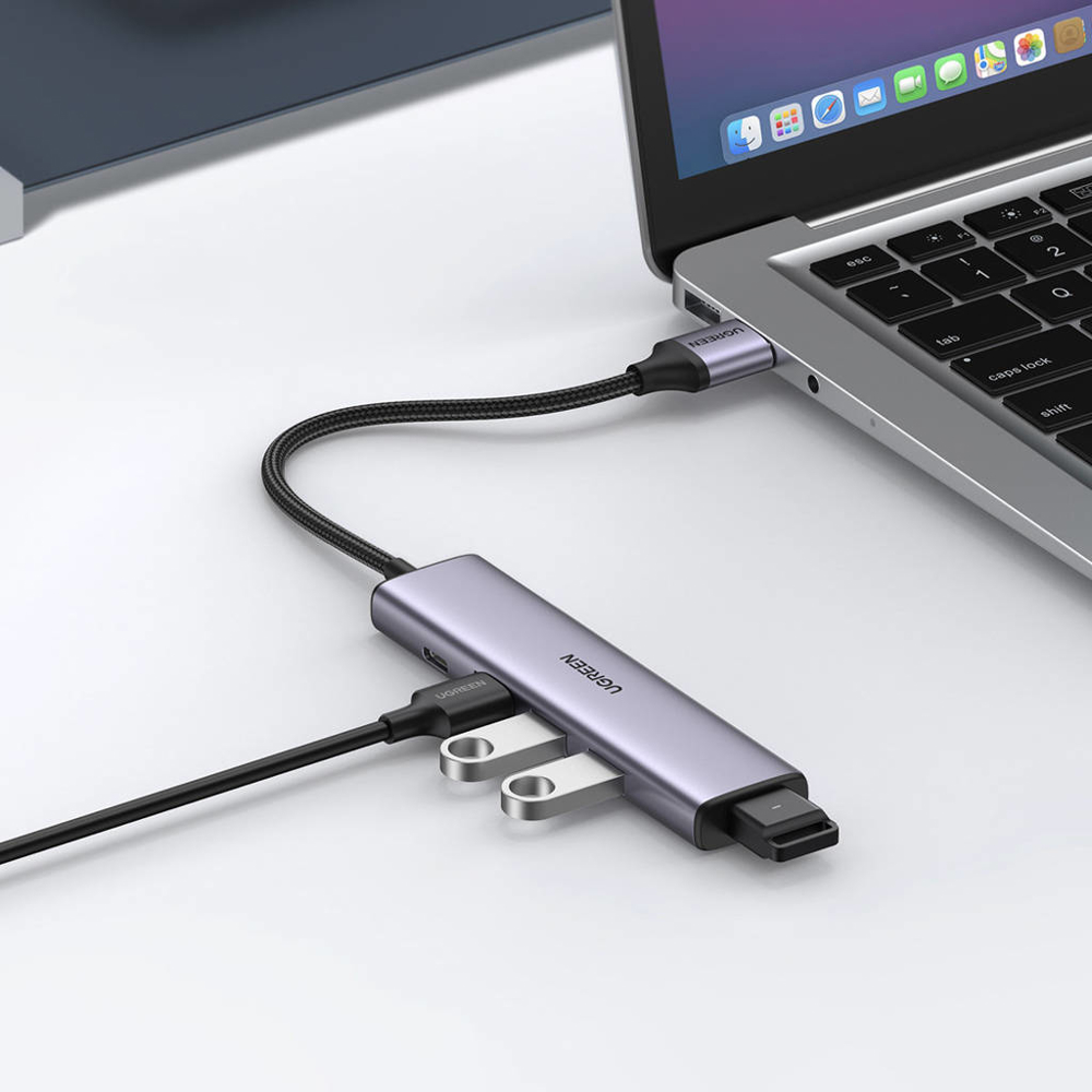 USB ჰაბი UGREEN CM473 (20805), USB, USB-C, Hub, Grey