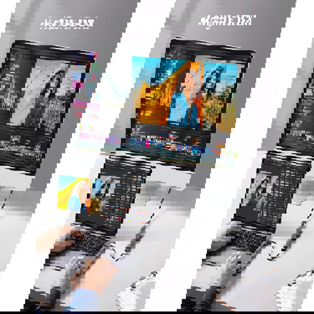 USB-C ჰაბი UGREEN CM417 (20197), Type-C, USB, HDMI, Hub, Grey