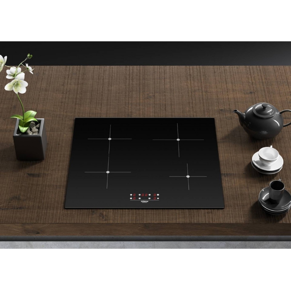 ჩასაშენებელი ინდუქციური ქურის ზედაპირი Airforce PCPOP60003, Built-in Induction Cooktop, Black