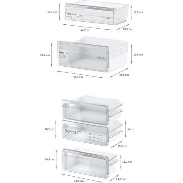 Bosch KIN86VS20R, 273L, A+, Built-in Refrigerator, White