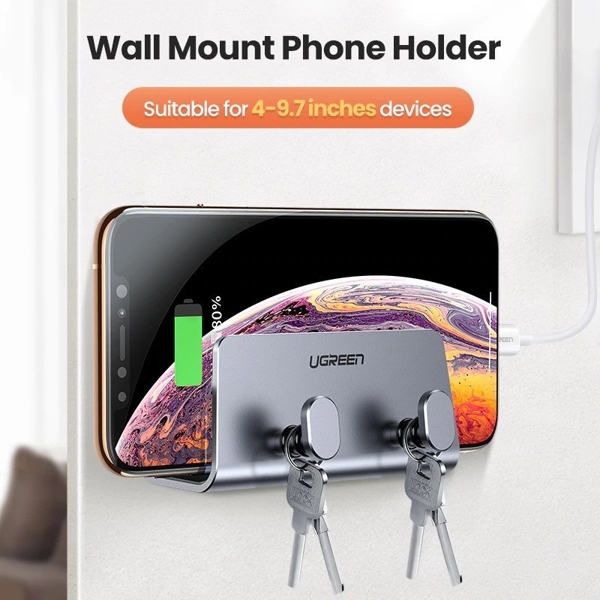 მობილურის დამჭერი UGREEN LP193 (70584), Wall Mount, Phone Holder, Grey