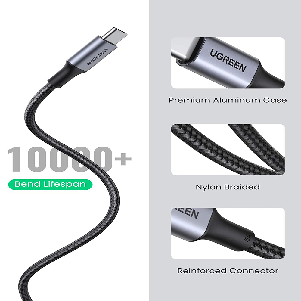 UGREEN US316 (90120), 100W, Type-c to Type-c Cable, 3m, Black