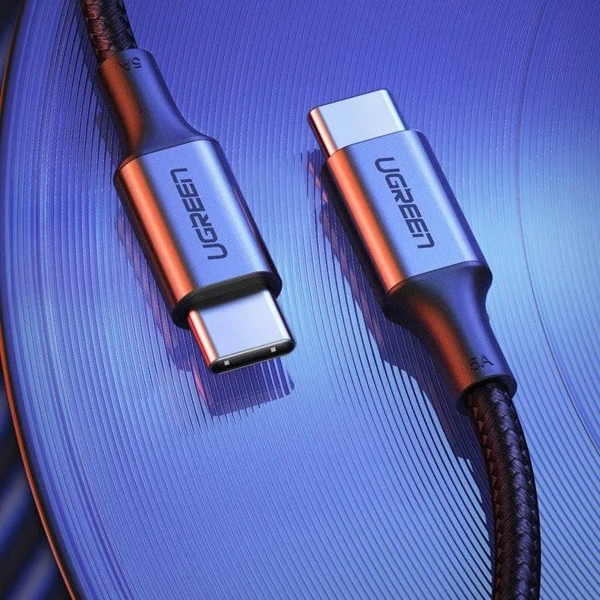USB კაბელი UGREEN US316 (70429), 100W, Type-c to Type-c, 2m, Black