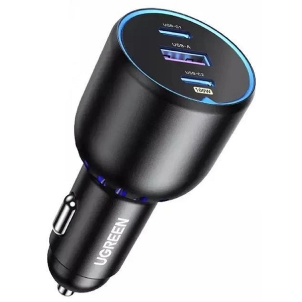 მანქანის დამტენი UGREEN CD293 (90413), 130W, USB, 2xUSB-C, Black