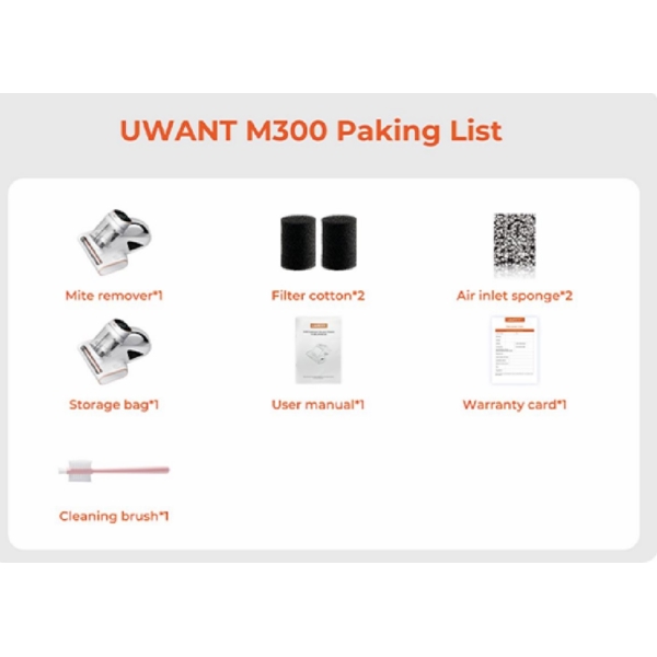 Uwant M300, 500W, Mite Remover And Mattress Vacuum Cleaner, White