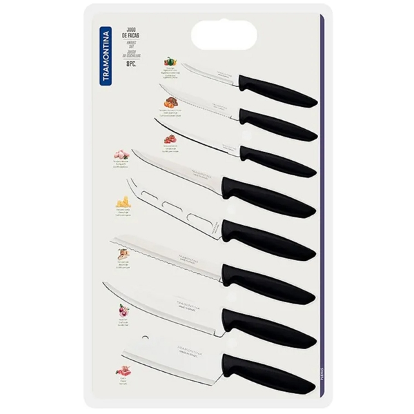 დანების ნაკრები Tramontina 23498/032 Plenus, 8Pcs, Knife Set, Black