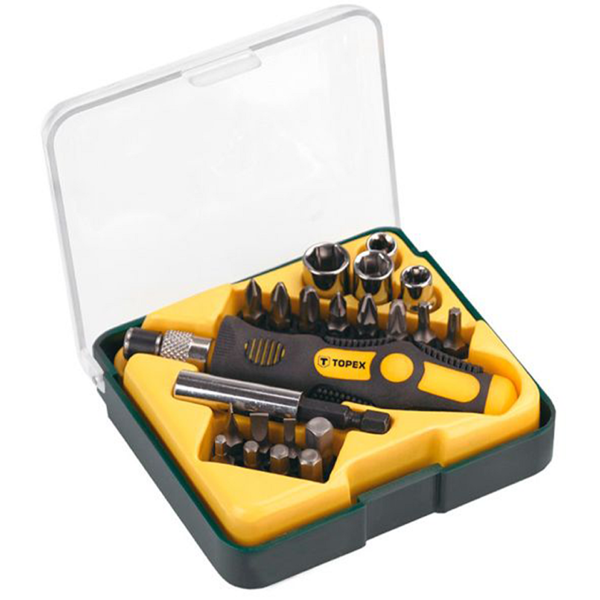 ხელსაწყოების ნაკრები Topex 39D364, 22 Pcs Tool Set, Black/Yellow