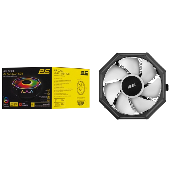 ქულერი 2E 2E-AC120ZP-RGB, 120mm, 2000RPM, Cooler, Black