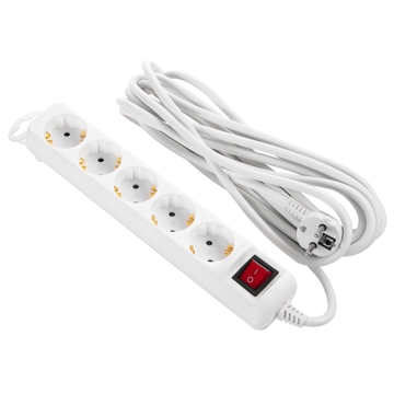 2E 2E-U05ES15M5, 5 Socket, 5m, White