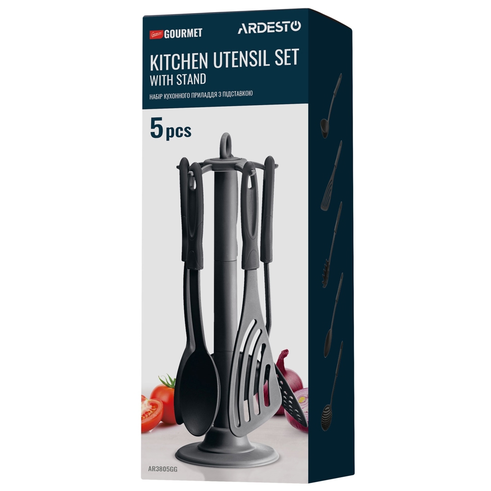 სამზარეულოს ნაკრები Ardesto AR3805GG Gemini Gourmet, Set Of Kitchen Accessories, Black