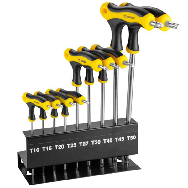 ქანჩის გასაღების ნაკრები Ronix 35D964, 9Pcs Ratchet Spanner Set, Black/Yellow