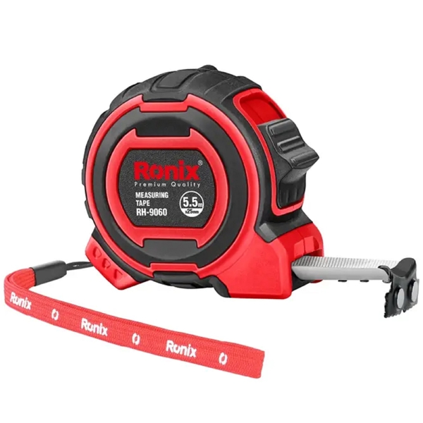 საზომი ლენტი Ronix RH-9060, 5.5M, Measuring Tape, Black/Red