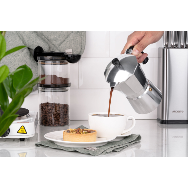 ყავის მადუღარა Ardesto AR0809AG Gemini Cremona, 0.4L, Coffee Maker, Stainless Steel