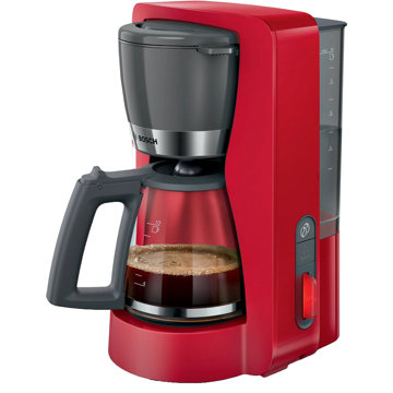 Bosch TKA4M234, 1200W, 1.4L, Coffee Machine, Red