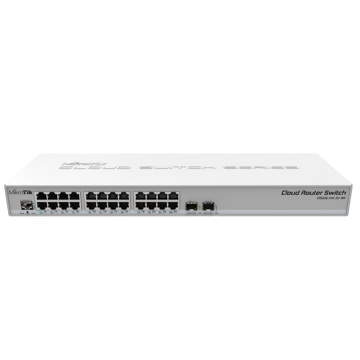 Mikrotik CRS326-24G-2S+RM, 24-Port Gigabit, PoE+ Switch, White