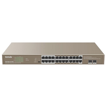 სვიჩი Tenda TEG1126P-24-410W, 24 Port Gigabit, POE + Switch, Curry